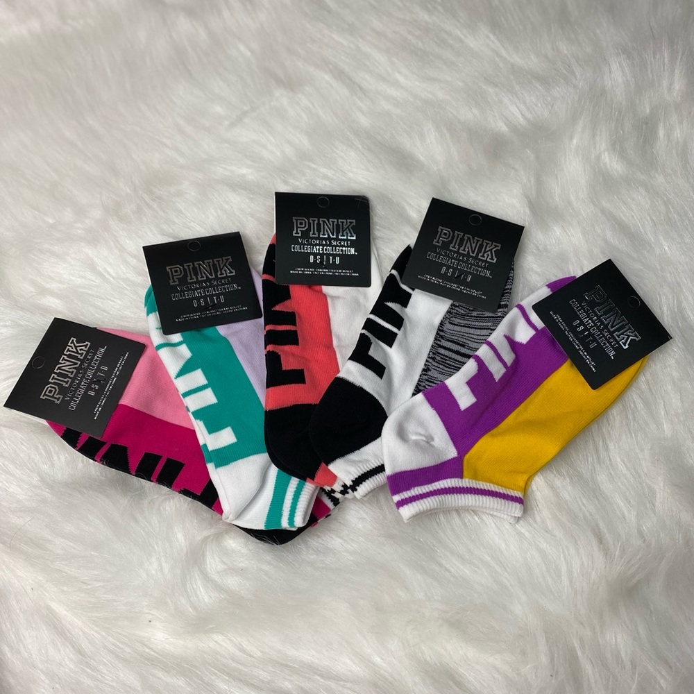 5 Pair Bundle Pink Victoria’s Secret Socks - Picture 2 of 12